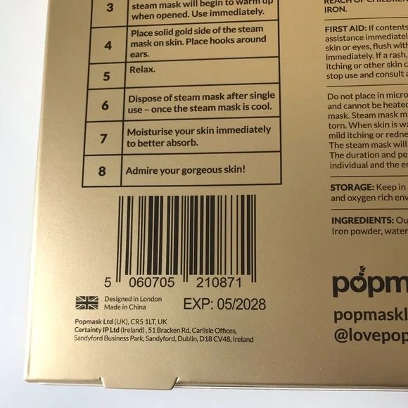 Anthropologie Popmask Glowgetter Spa Self Warming Steam Masks, Box of 3, NIB - Picture 10 of 14